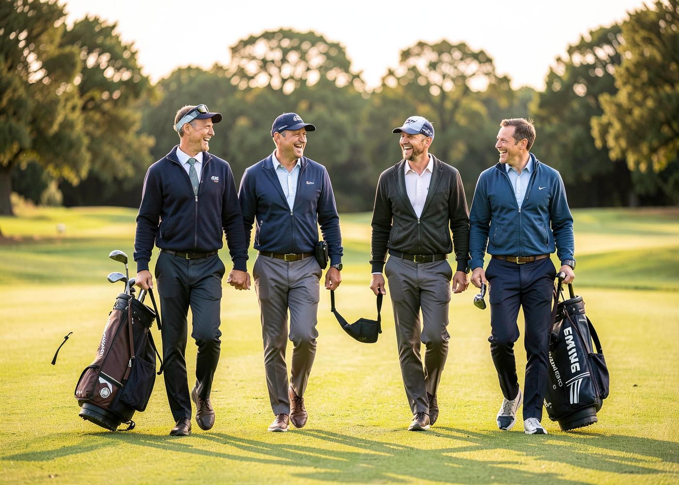 Ondernemers lopen samen over de fairway
